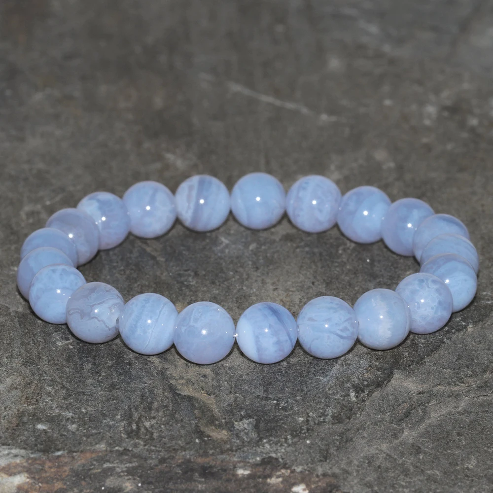 

MG0302 Natural Blue Lace Agate Bracelet Women`s Energy Powerful Bracelet Balance Heart Chakra Feminine Energy Jewelry Wholesale