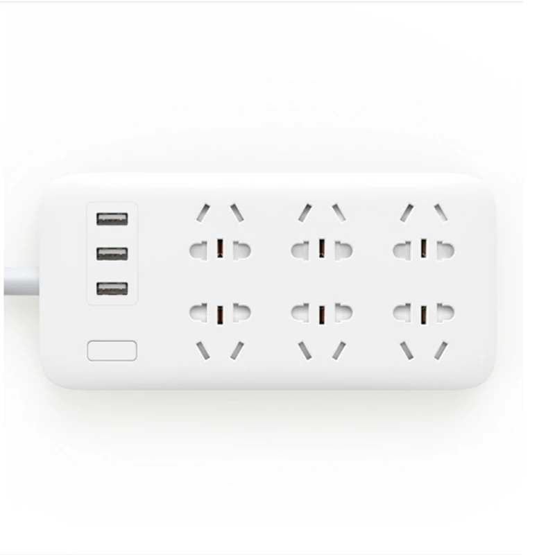 Ceny 100% oryginalny Xiao mi mi jia mi listwa zasilająca 2A szybkie ładowanie 3 USB przedłużacz z dodatkowymi gniazdami 6 standardowych gniazd adapter ue