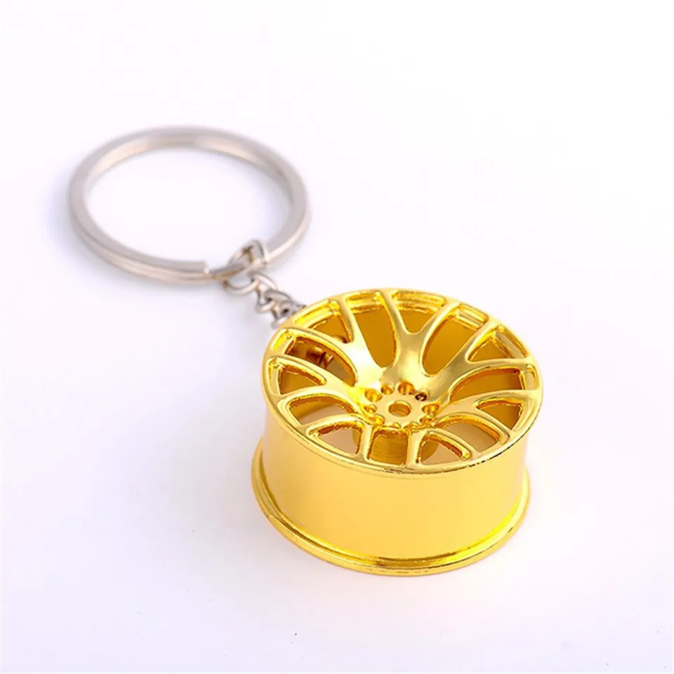 Cool Luxury Metal Creative Keychain Wheel Rim Model Key Chain Car Personality Keyring Wheel Hub Key Chains Key Rings (4)