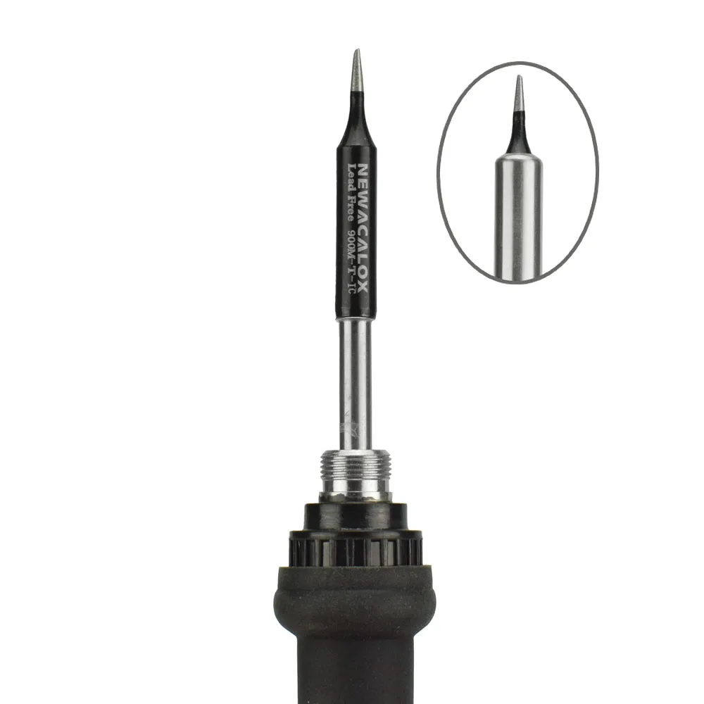 NEWACALOX 16pcs/lot Lead-free Soldering Iron Tips Black Metal Welding Tips 900M for Hakko Rework Soldering Station Tool Kits