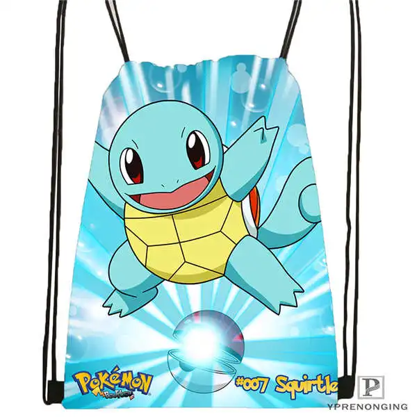 Custom pokemon pikachu 02 Drawstring Backpack Bag Cute Daypack Kids Satchel Black Back 31x40cm 180611 01
