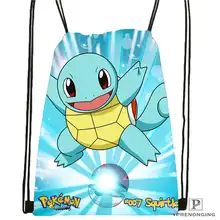 Custom pokemon_pikachu@02- Drawstring Backpack Bag Cute Daypack Kids Satchel (Black Back) 31x40cm#180611-01-43