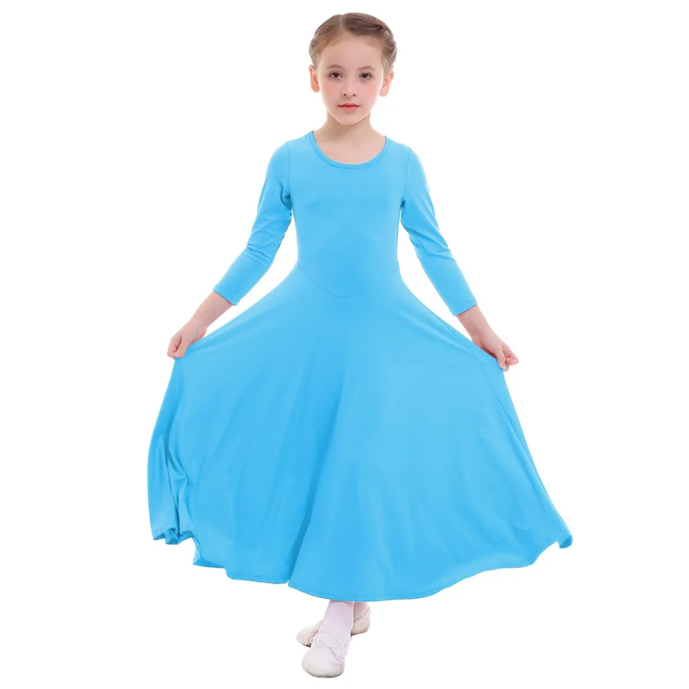 

Ballet Dress Girl Child Praise Dress Elegant Ballet Dance Dress Pleated Swing Dress for Girls Dancer Long Liturgical Dance Dress