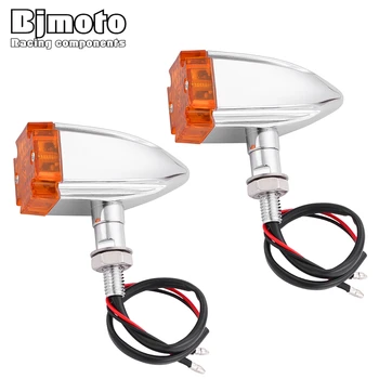 

Bjmoto 2pcs Motorcycle LED Turn Signal 10mm Bullet Blinker Indicator light Lamp For Harley dyna Yamaha Motorbike M10 Arrow light