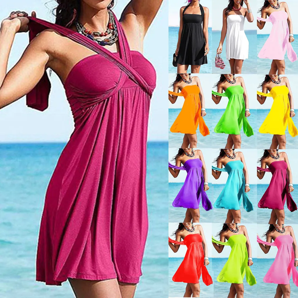 

12 Colors Women's Tankini Sets Ladies Bikini Solid Swimwear Push-Up Padded Bra Bandeau Beachwear Beach Dress Summer Bathing Suit