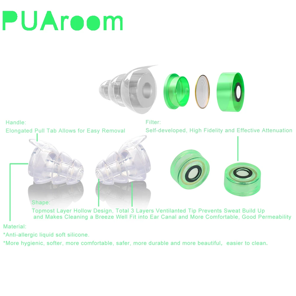 High Fidelity Musicians Earplugs With 2 Different Sizes Reusable Silicone Ear Plugs for Noise Sensitivity Conditions and More High Fidelity Musicians Earplugs With 2 Different Sizes Reusable Silicone Ear Plugs for Noise Sensitivity Conditions and More