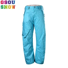 GSOU Снежный бренд лыжные брюки мужские сноубордические брюки водонепроницаемые лыжные брюки зимние лыжные Сноубординг ветрозащитная Спортивная одежда для улицы