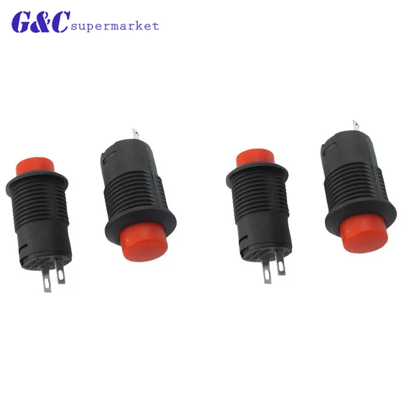 10PCS Momentary SPST NO Red Cap Push Button Switch 1.5A 250VAC AC 125V 3A