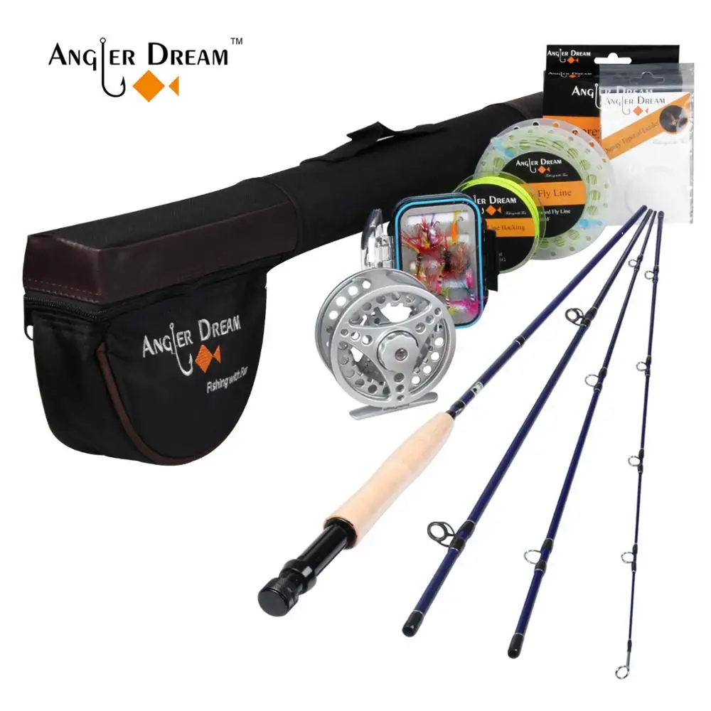 Angler Dream Fly рыболовные снасти 2,5 м 8'4'' 3WT спиннинги алюминиевая катушка для рыбалки с рыболовными приманками и линиями - Цвет: SILVER MOSS