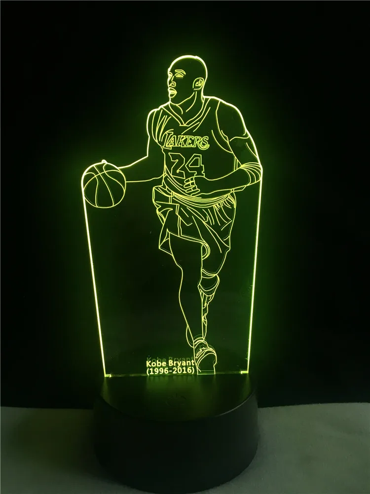 America Basketball Athlete 3D LED USB Gift Bedroom Night Light Multicolor Home Decorative Lighting Cable Party Table Lamp