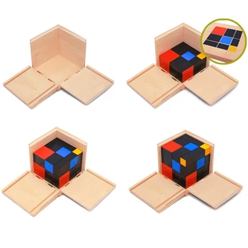 

Early Learning Educational Toys Montessori Wooden Trinomial Cube for Toddlers O26