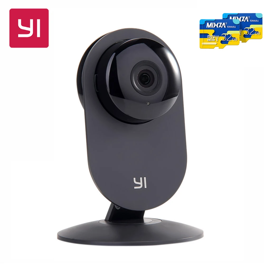  [EU] Xiaomi YI Home Camera With 32G SD Card HD 720P Wireless Camera Video Monitor Nectwork Night Version IP Camera WiFi Webcam 