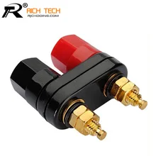 Top Selling Quality Banana plugs Couple Terminals Red Black Connector Amplifier Terminal Binding Post Banana Speaker Plug Jack
