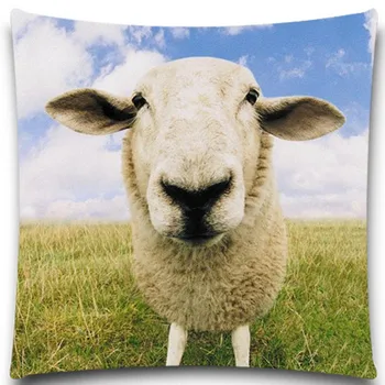 

Lovely sheep Square Comfortable Back Throw Pillow Case Cotton polyester Home car sofa 5 size 9 style