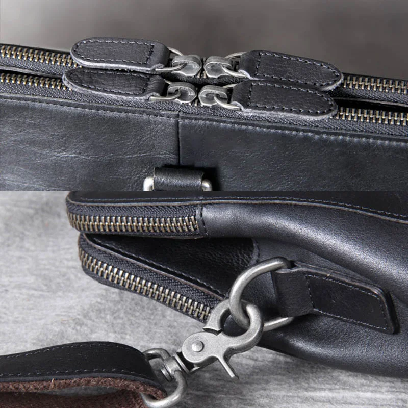 AETOO Retro leather men's handbag, simple handmade head cowhide business casual computer Bag