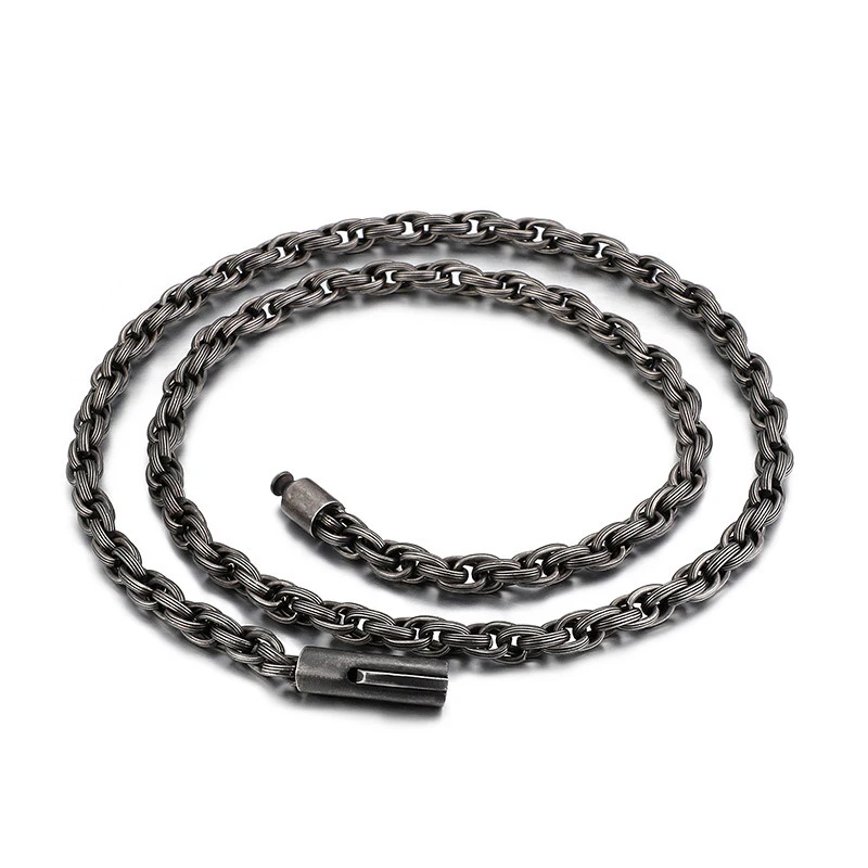 

Latest New 6MM Wide Fashion Link Chain Necklace Mens Stainless Steel Gold/Black/Silver Long Necklace