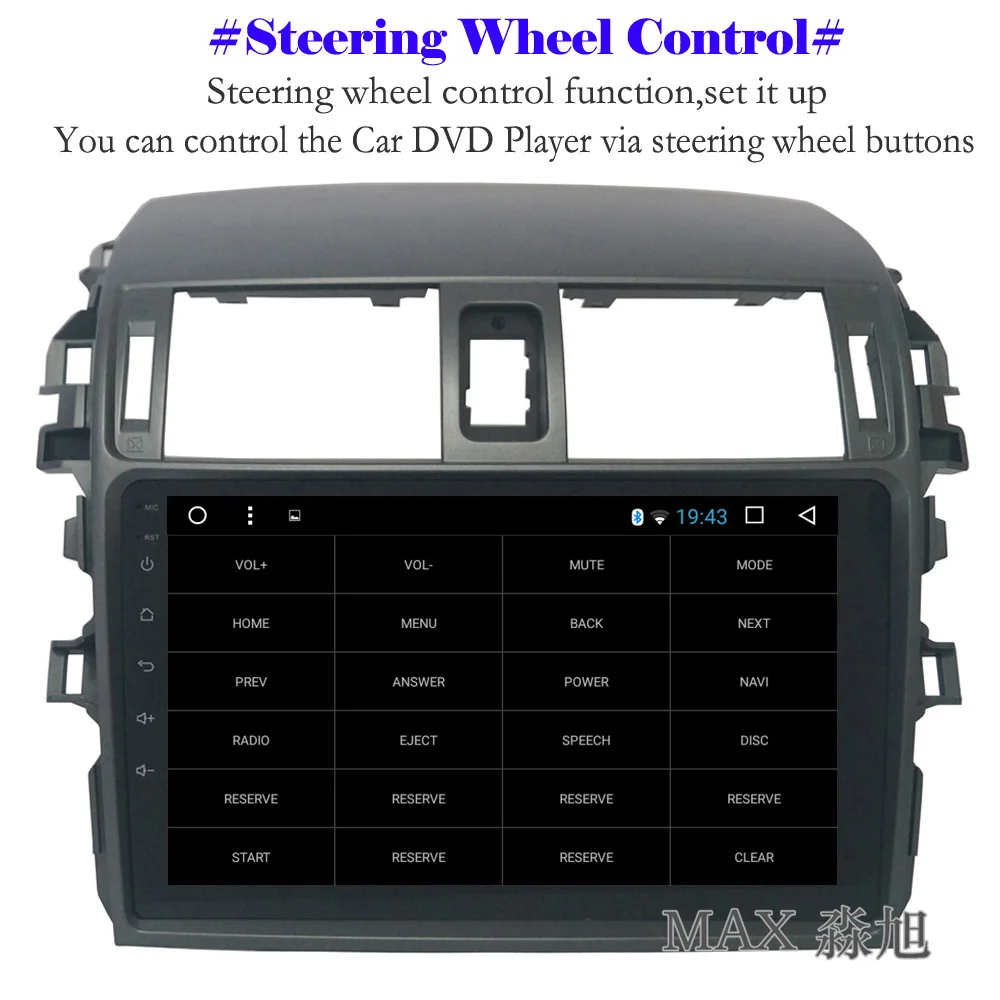 Perfect MAX 2G RAM 32G ROM Android 8.1.0 Car DVD Player For Toyota corolla 2007 2008 2009 2010 2011 Car Radio RDS BT WiFi SWC GPS Map 4