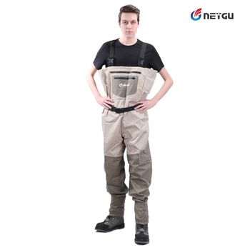 NEYGU waterproof fly fishing waders integrated socks, rainproof Overalls waist-high waders for hunting