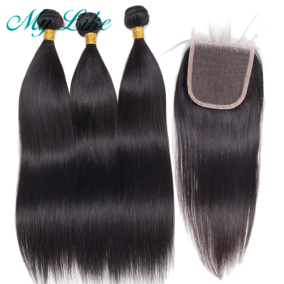 straight hair bundles with closure 3