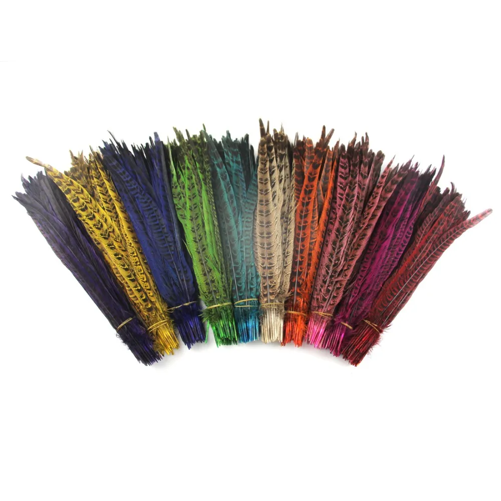 

Beautifully natural 12-14 inches /30-35 cm Ringneck Pheasant Tail feathers for carnival design and decoration