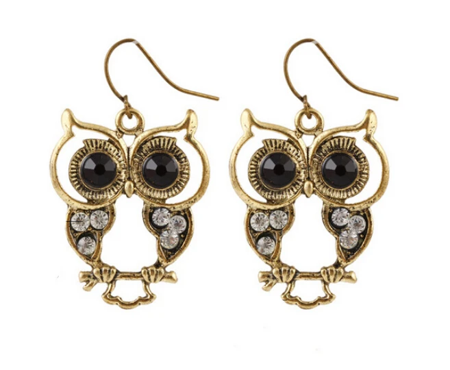 

Charm Owl Statement Earrings For Women Fashion Jewelry Bohemian Cheap New Black Cute Stud Earings Jewellery Drop shipping Brinco