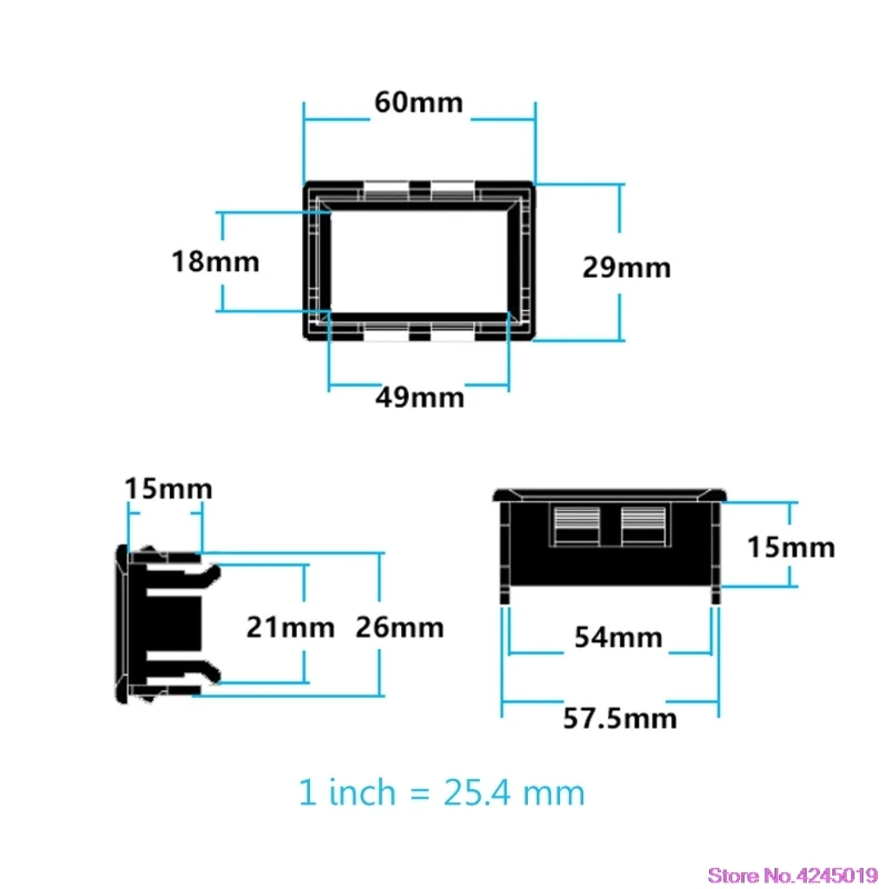 DC 0-99,99 V(100 V) 4-знака после запятой 0,56 inch/0,36 дюйма цифровой вольтметр 3 провода Напряжение Панель метр