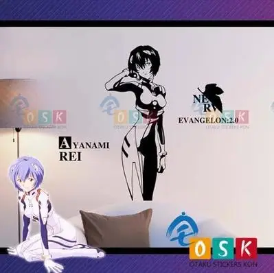 Аниме Neon Genesis Evangelion Ayanami Rei виниловые наклейки на стену Наклейка Декор для дома