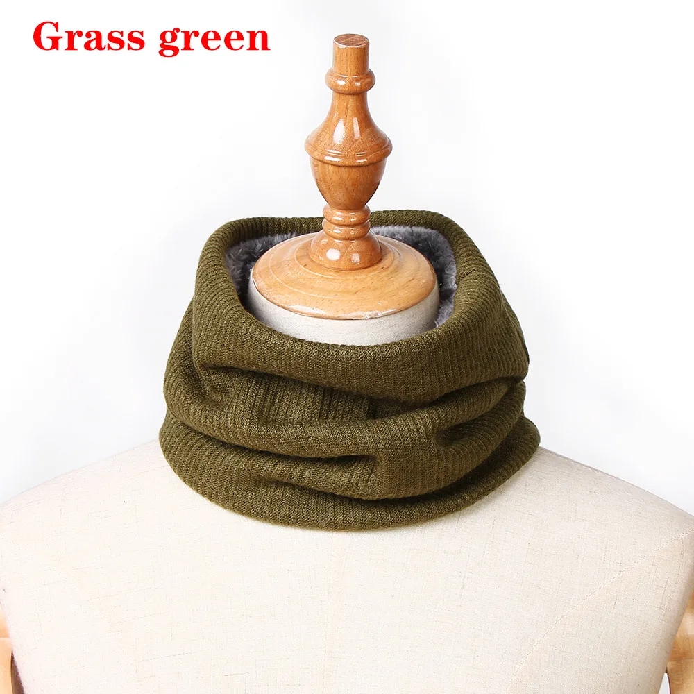 Унисекс зимний теплый ворсистый вязаный шарф для шеи с круглым вырезом, шарф-хомут с петлей, шаль-снуд, Флисовый Шарф для лыжного альпинизма - Цвет: grass green