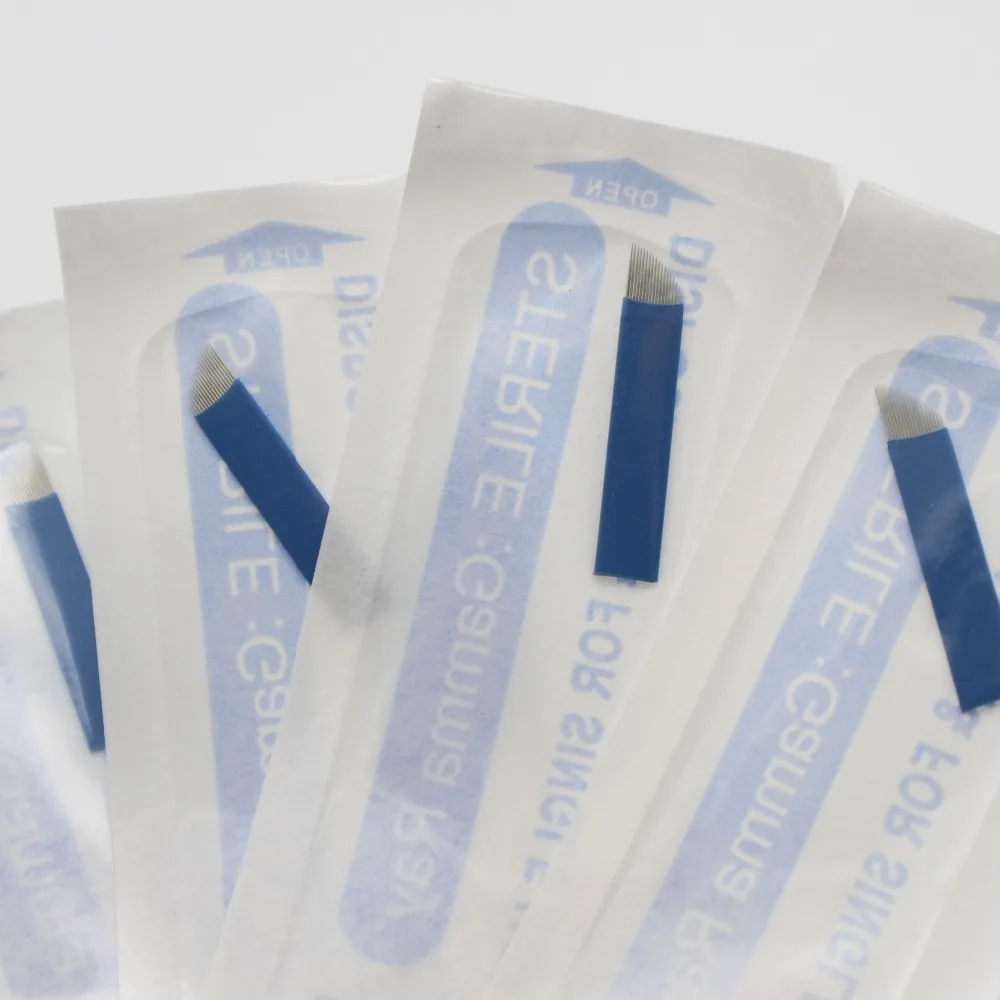 

100pcs 17 Pin Permanent Eyebrow Makeup Blades Tattoo Manual Needle For Microblading Pen