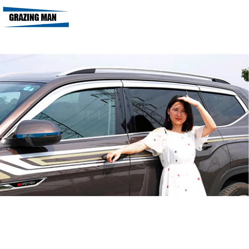 

Sun visor Plating chrome Car Window Visor Wind Deflector Sun Rain Guard Defletor for Teramont