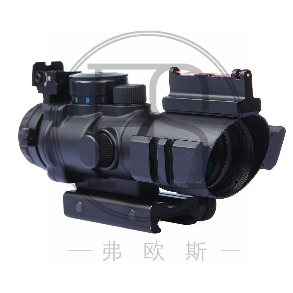 

Support wholesale 4X32 rifle sight with red / green fiber sight triple light bulletproof sight for hunting rifle CS