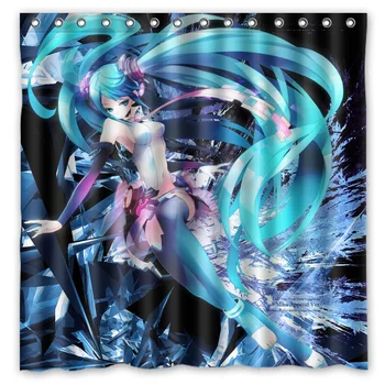 

Free Shipping!Customize Hatsune Miku Background Printed Waterproof Polyester Shower Curtain&Bath Curtain(Size 180X180CM)