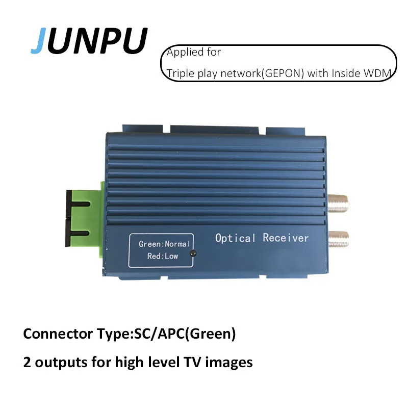 Junpu 2 порта Волокно Оптический FTTH GEPON WDM мини узел indoor оптического приемника для