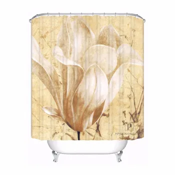

Custom Retro Flowers@01 Shower Bath Curtain Mildewproof Waterproof Polyester Various Sizes#180417-03-160
