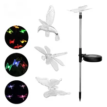3 шт. Солнечный светодиодный садовый светильник для газона пирсинг для пупка Шест Для Колибри красочный декоративный свет для сада вечерние Рождество