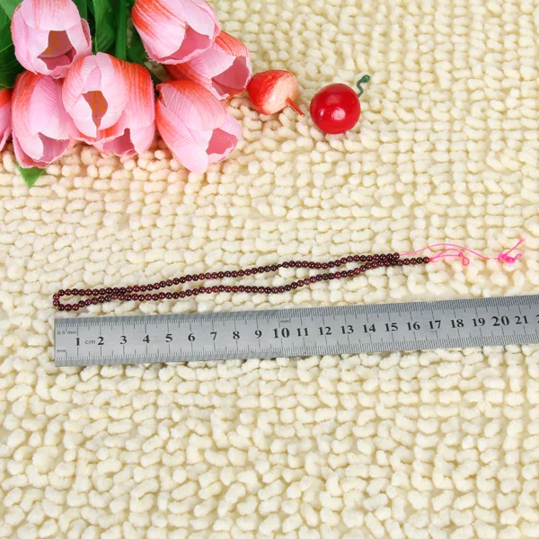 Phenovo 3mm Red Natural Garnet Round Loose Beads Great For DIY for necklace bracelets Jewelry Making
