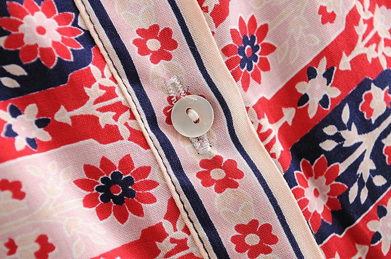 Everkaki Boho длинное платье с цветочным принтом для женщин Цыганское Платье с круглым вырезом и пуговицами богемное женское платье свободное пляжное женское лето осень