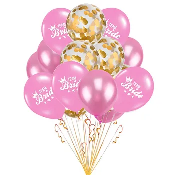 

Wedding Decoration 15Pcs 12 Inch Pink Flamingo Team Bride Confetti Balloons Air Ball Hen Party Baby Shower Accessories Decor,B