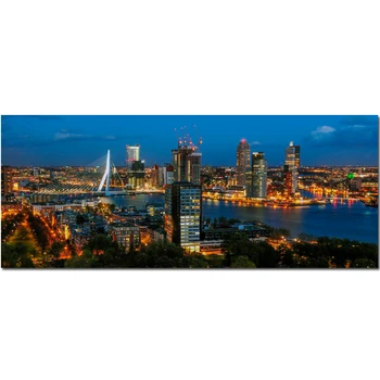 

Full Square round Diamond painting Rotterdam night city Diamond embroidery Cross stitch resin large landscape Euromast JS5094