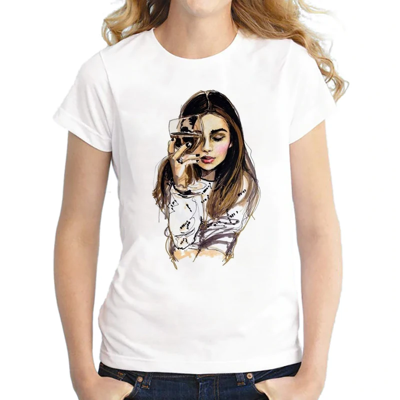 

Fashion Drink Red Wine T Shirt Women Aesthetic Summer 2019 Harajuku Women White Graphic Tees Streetwear Vogue Tops Cute Girl Tee