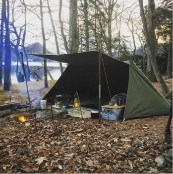 Duradera fiesta salvaje supervivencia militar cortina alivio coche dosel familia al aire libre Camping tienda de campaña gran toldo sol refugio Torre tienda