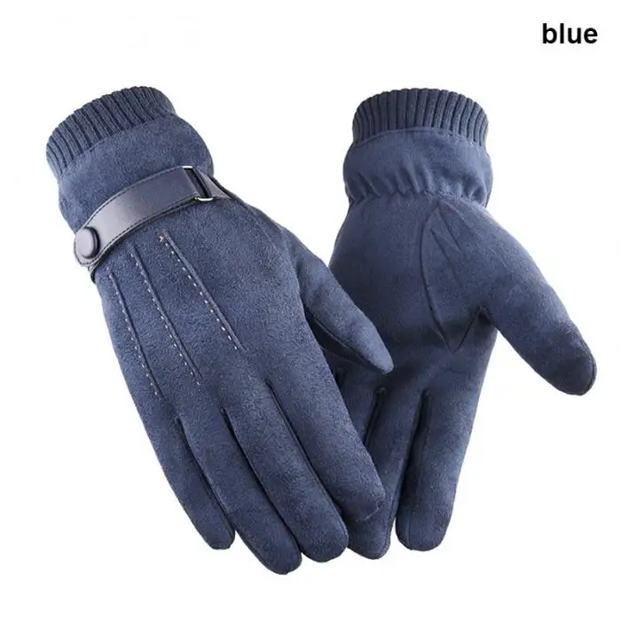 1 пара мужские перчатки теплые ветрозащитные утолщенные модные зимние WML99
