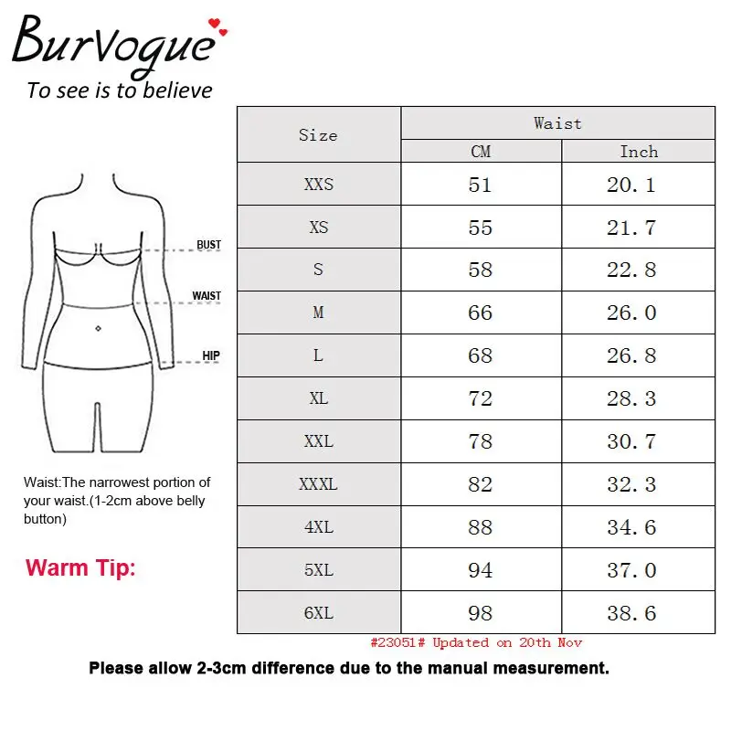  Burvogue Woman Waist Cincher Corselet Body Shaper Sexy Waist Control underbust Corsets & Bustiers S