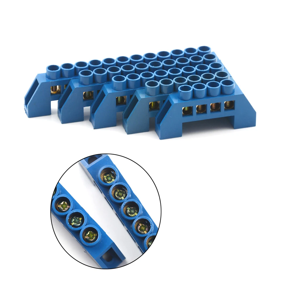4/6/8/10/12 Positions Terminal Block Connector Strip Brass Ground Neutral Bar Electrical Distribution Wire Screw | Обустройство дома