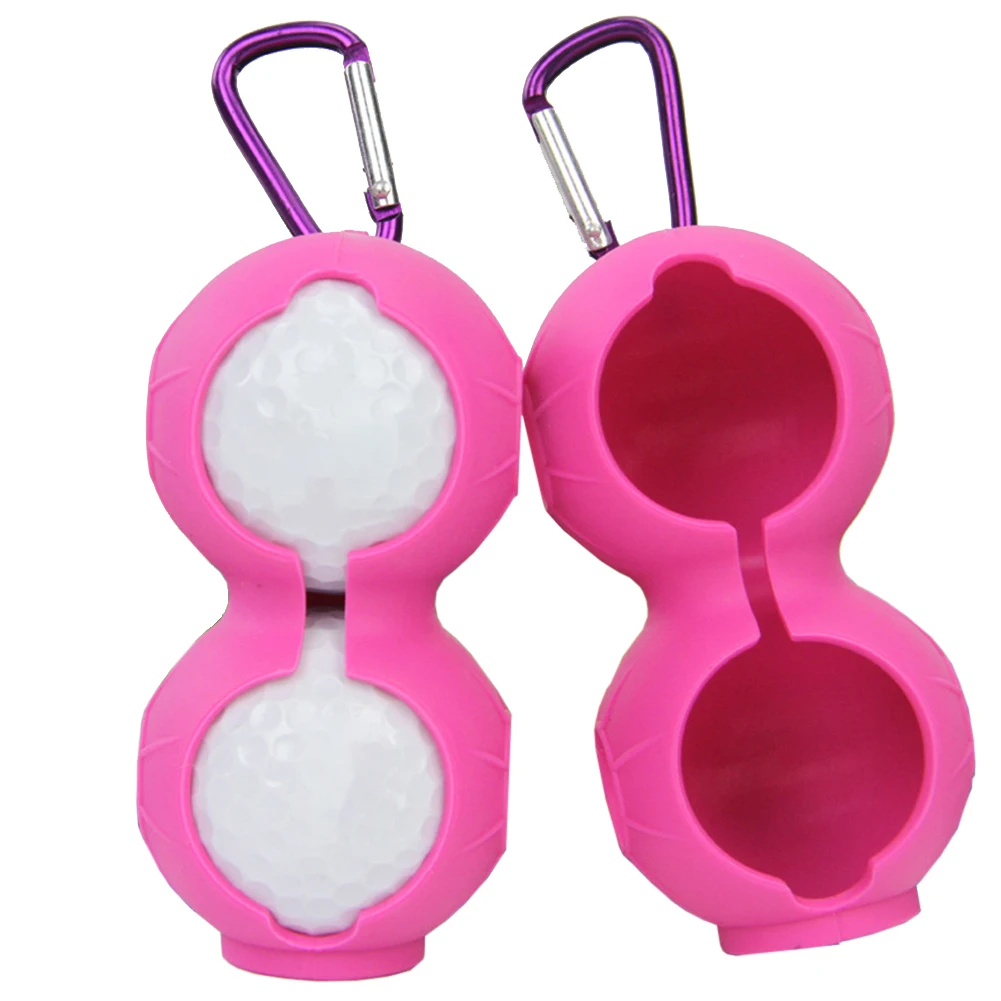 

Golf Ball Cover Gift Double Soft Holder Sleeve Keyring Portable Fall Resistant Durable Carabiner Silicone Sport Accessoires