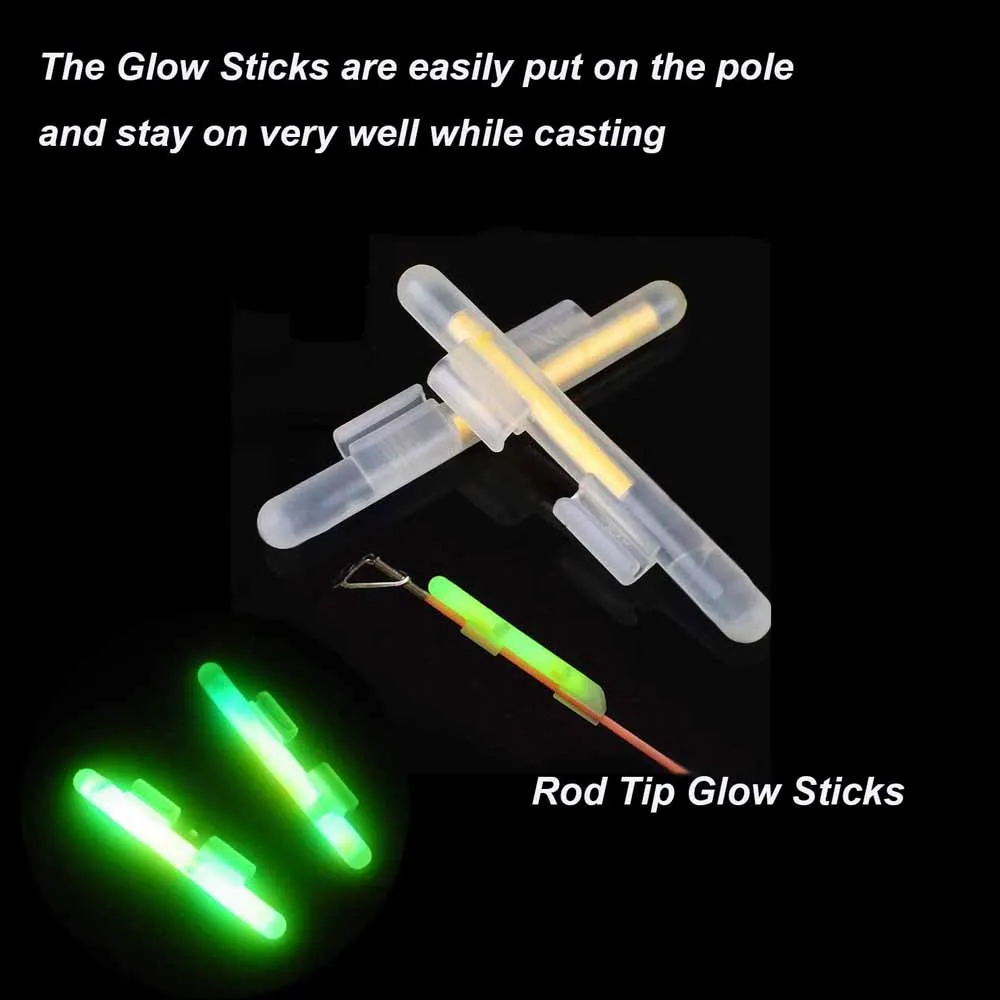 Fishing Glow Sticks for Fishing Pole Fishing Rod Tip Light Fluorescent  Light Sticks for Night Fishing Accessories