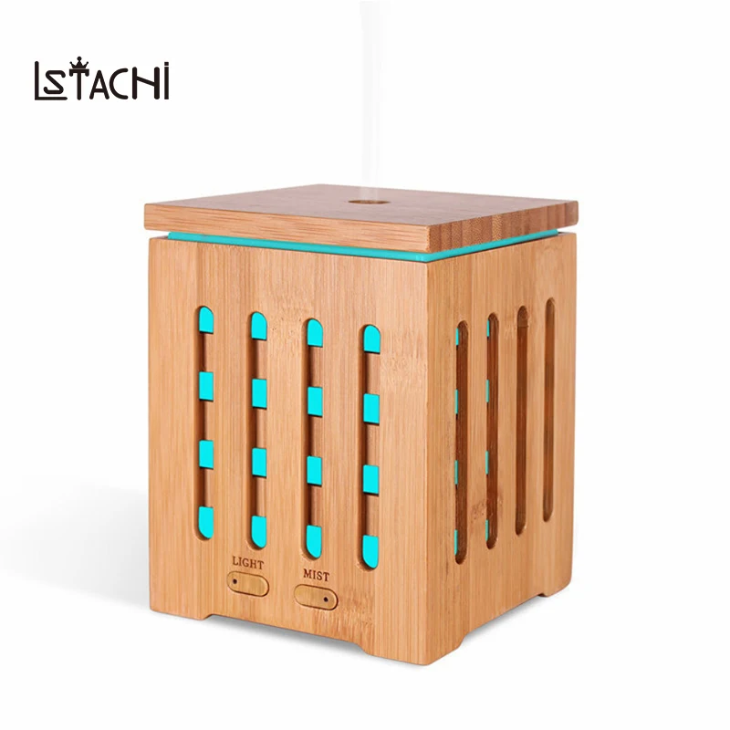 

LSTACHi Real Bamboo Essential Oil Diffuser Ultrasonic Aromatherapy Diffusers with 7 LED Colorful Lights and Waterless Auto Shut