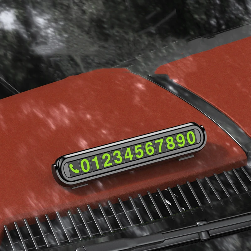 Temporary Car Parking Card with Aromatherapy Telephone Number Card Night Light Car Styling Phone Number Card Hidden Number Plate