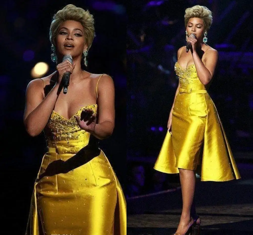 

Bright Yellow Cocktail Dresses 2019 Evening Wear Spaghetti vestidos de fiesta Beaded Short Party Dress Custom Prom Dress