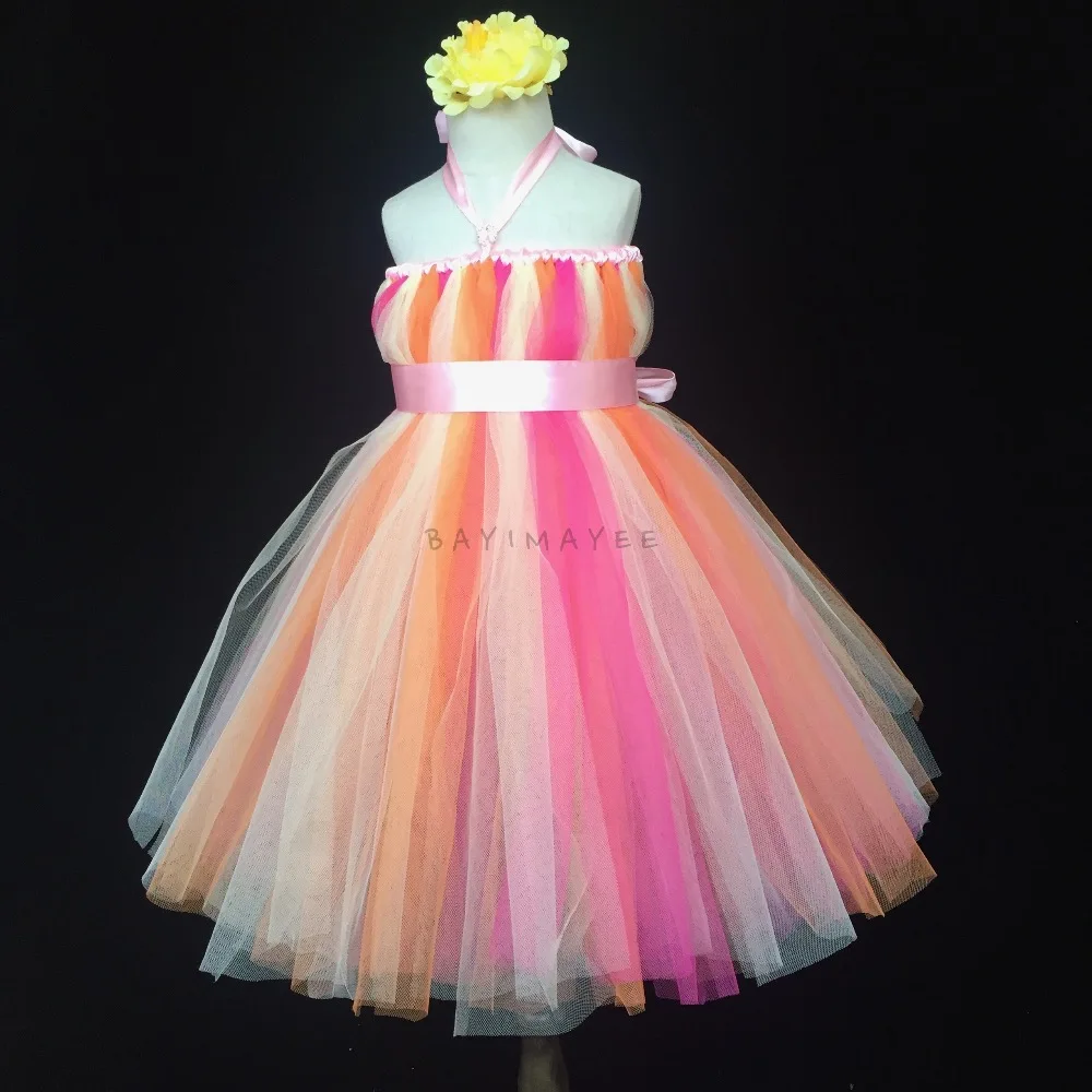 Multicolore Ragazze Lungo Vestito Dal Tutu Dei Bambini Fluffy Tulle Abito Da Principessa Abito Di Sfera Con Fiore Fascia Bambini Abiti Da Festa Di Nozze Tutu Dress Long Tutu Dressdress Princess Aliexpress